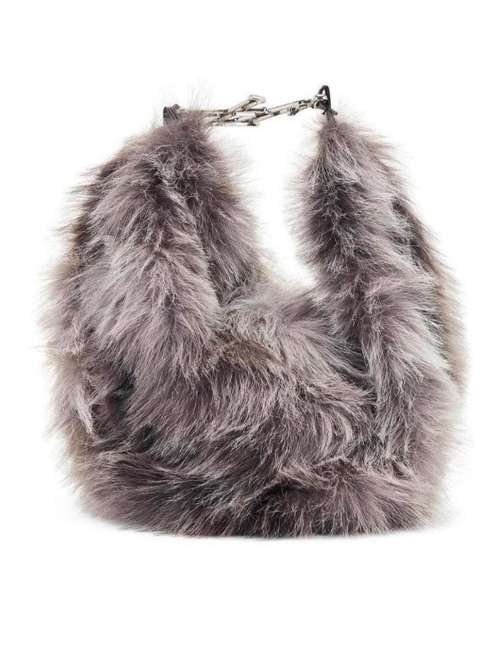 1XBLUE Faux fur bag in grey